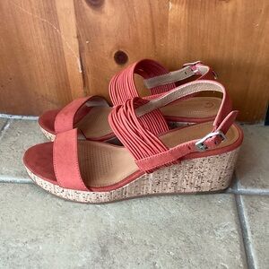 Corso Como Rust Wedge Sandals with Cork Heel